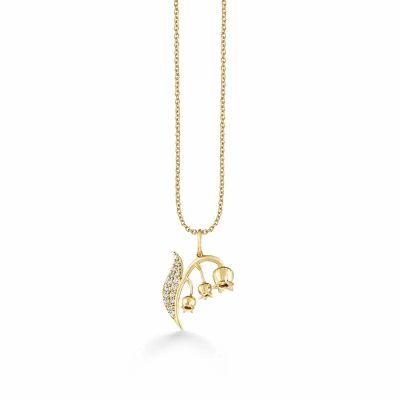 Gold & Diamond Lily Of The Valley Charm made by Sydney Evan