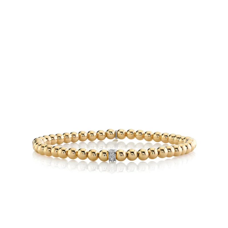 Gold & Diamond Rondelle on Gold Beads made by Sydney Evan