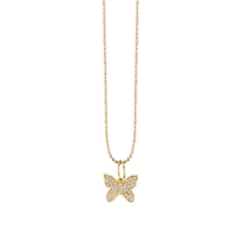 Gold & Diamond Mini Butterfly Charm made by Sydney Evan