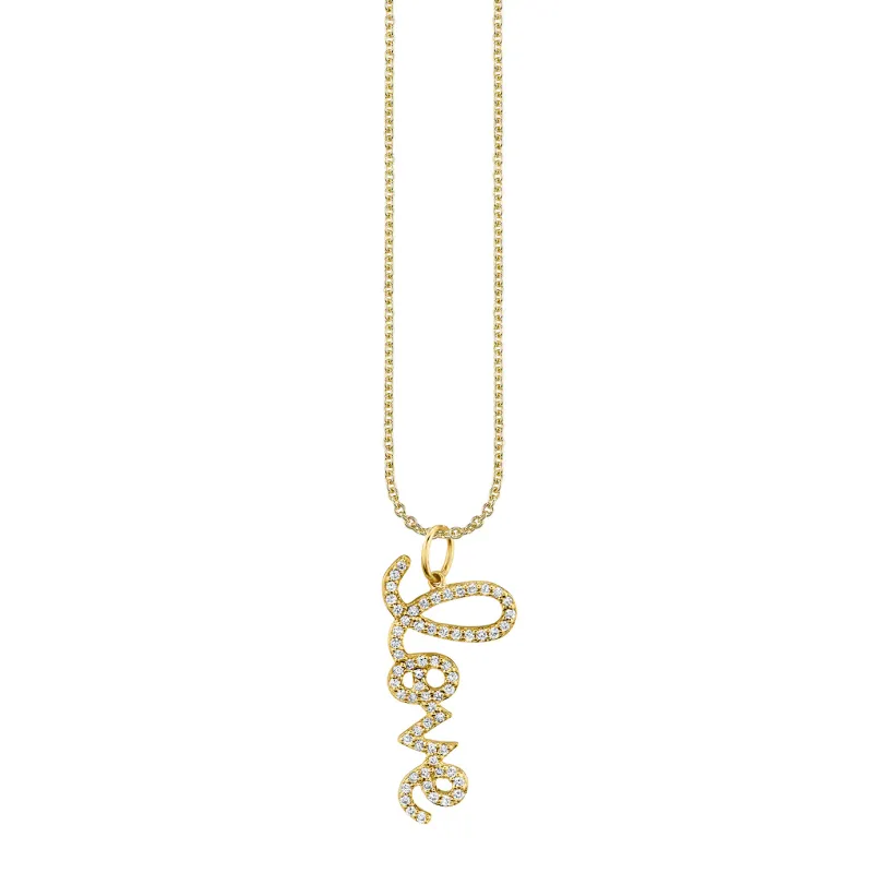 Gold & Diamond Medium Love Charm made by Sydney Evan