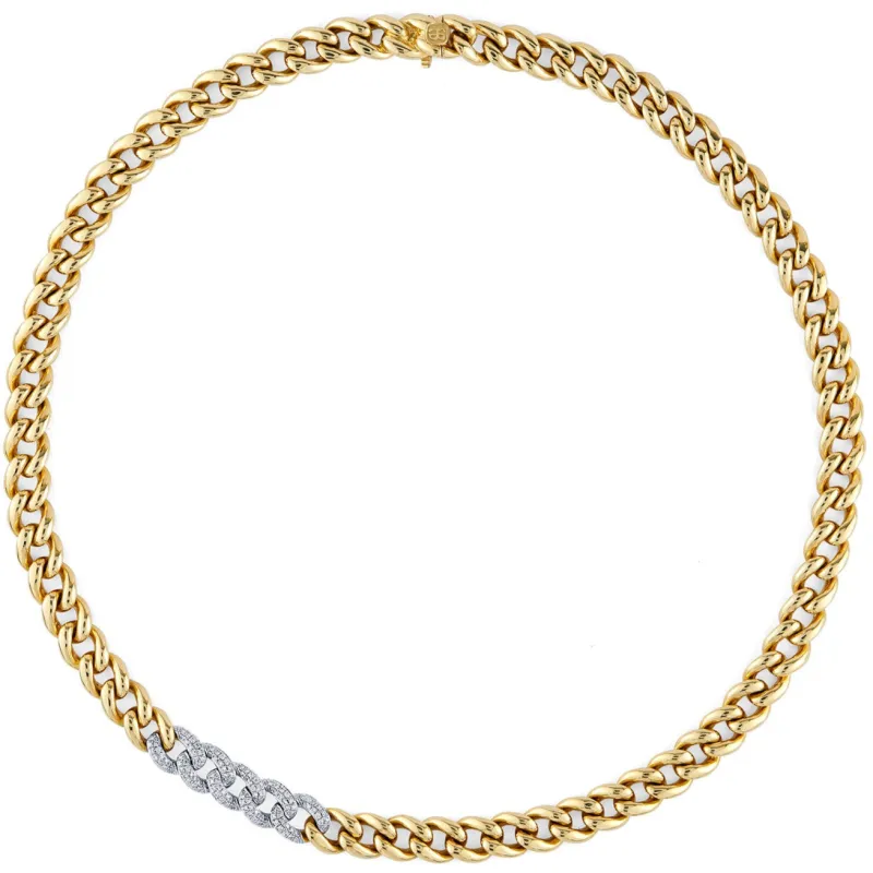 Gold & Diamond Small Link Necklace made by Sydney Evan