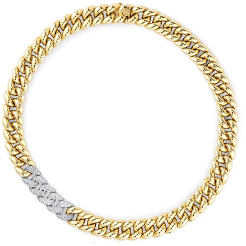 Gold & Diamond Large Link Necklace made by Sydney Evan