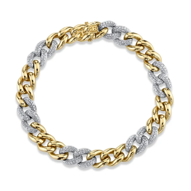 Gold & Diamond Small Link Bracelet made by Sydney Evan