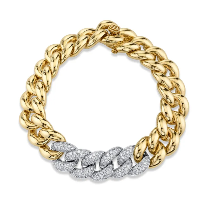Gold & Diamond Large Link Bracelet made by Sydney Evan