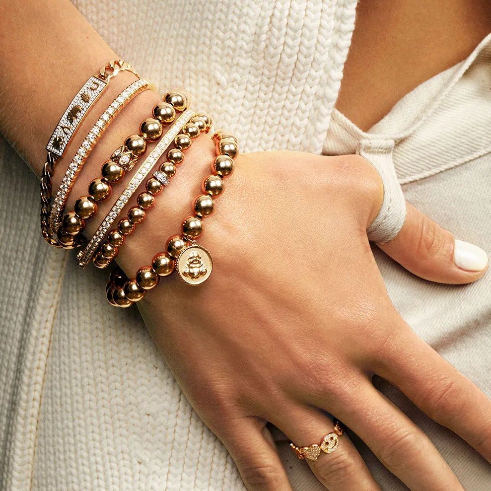 Gold & Diamond Luck Icon ID Bar Bracelet sold by Sydney Evan product image thumbnail 2