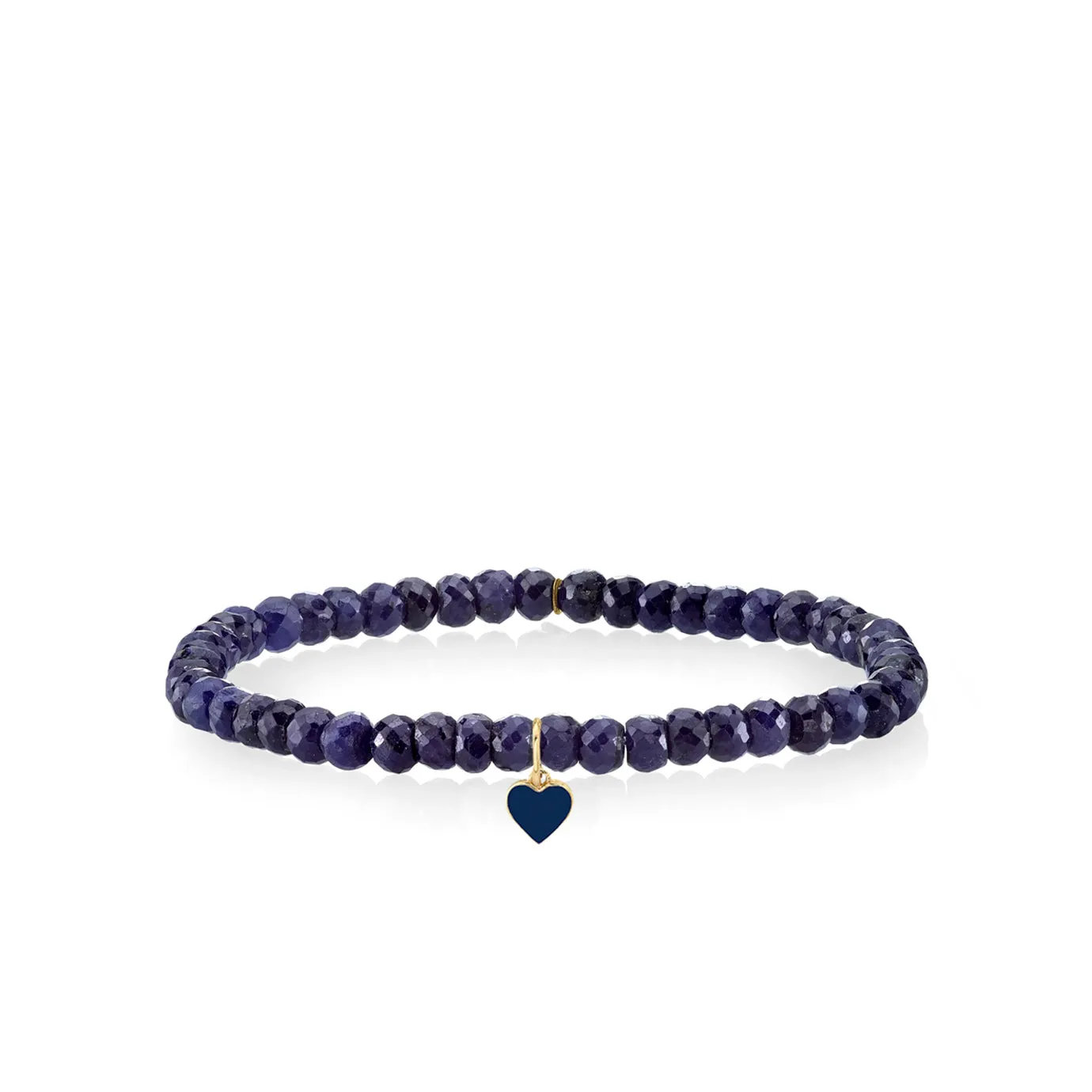 Gold & Enamel Tiny Heart on Sapphire sold by Sydney Evan