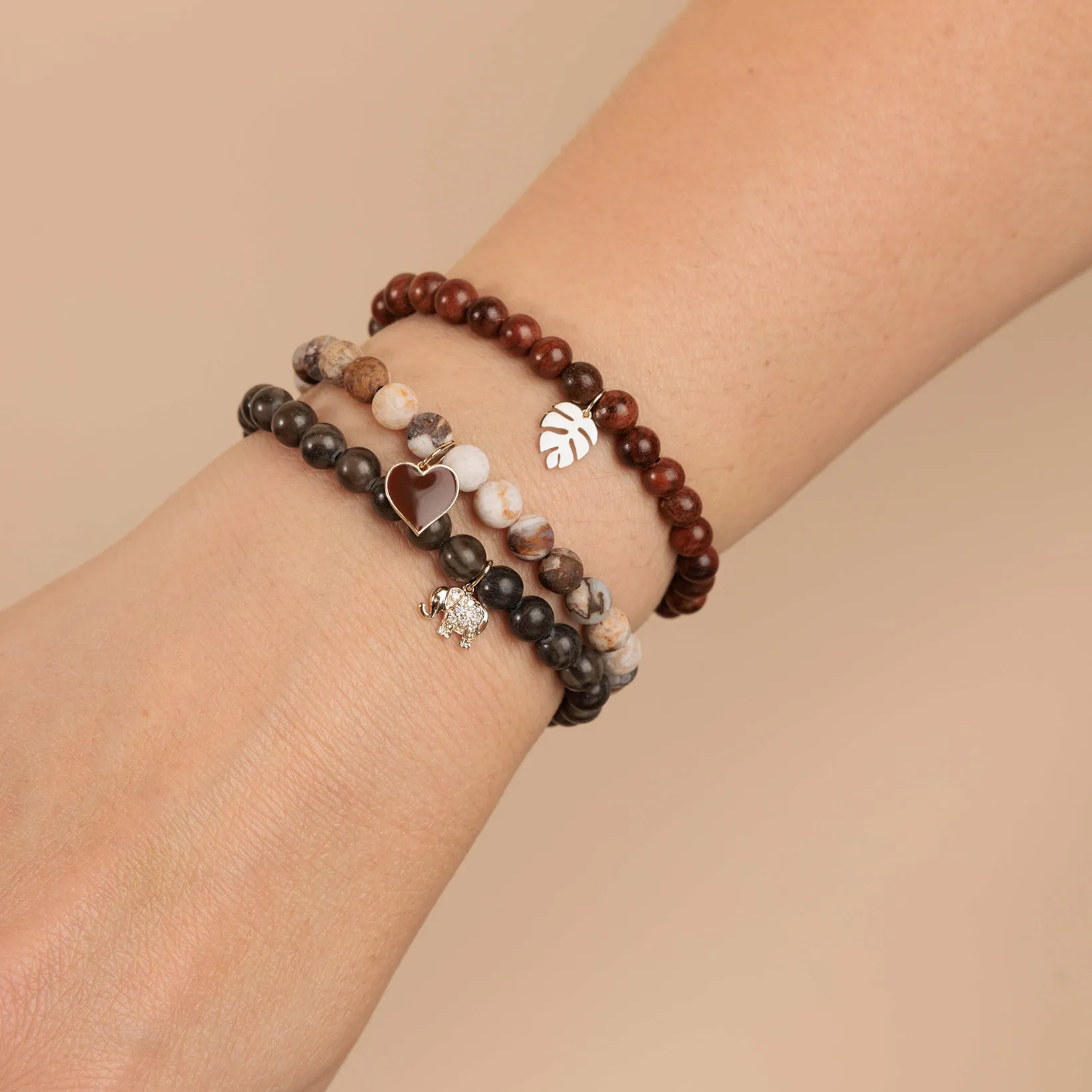 Gold & Diamond Mini Elephant on Brown Jasper sold by Sydney Evan product image thumbnail 2