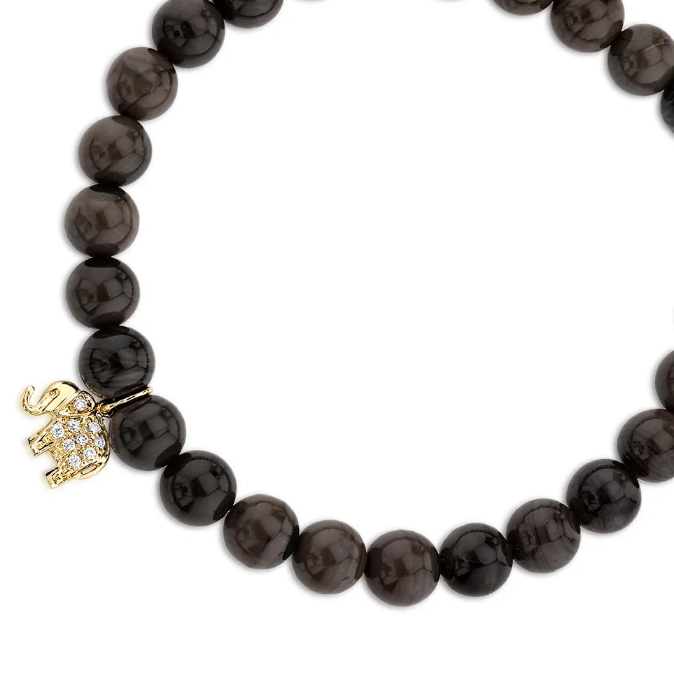 Gold & Diamond Mini Elephant on Brown Jasper sold by Sydney Evan product image thumbnail 4
