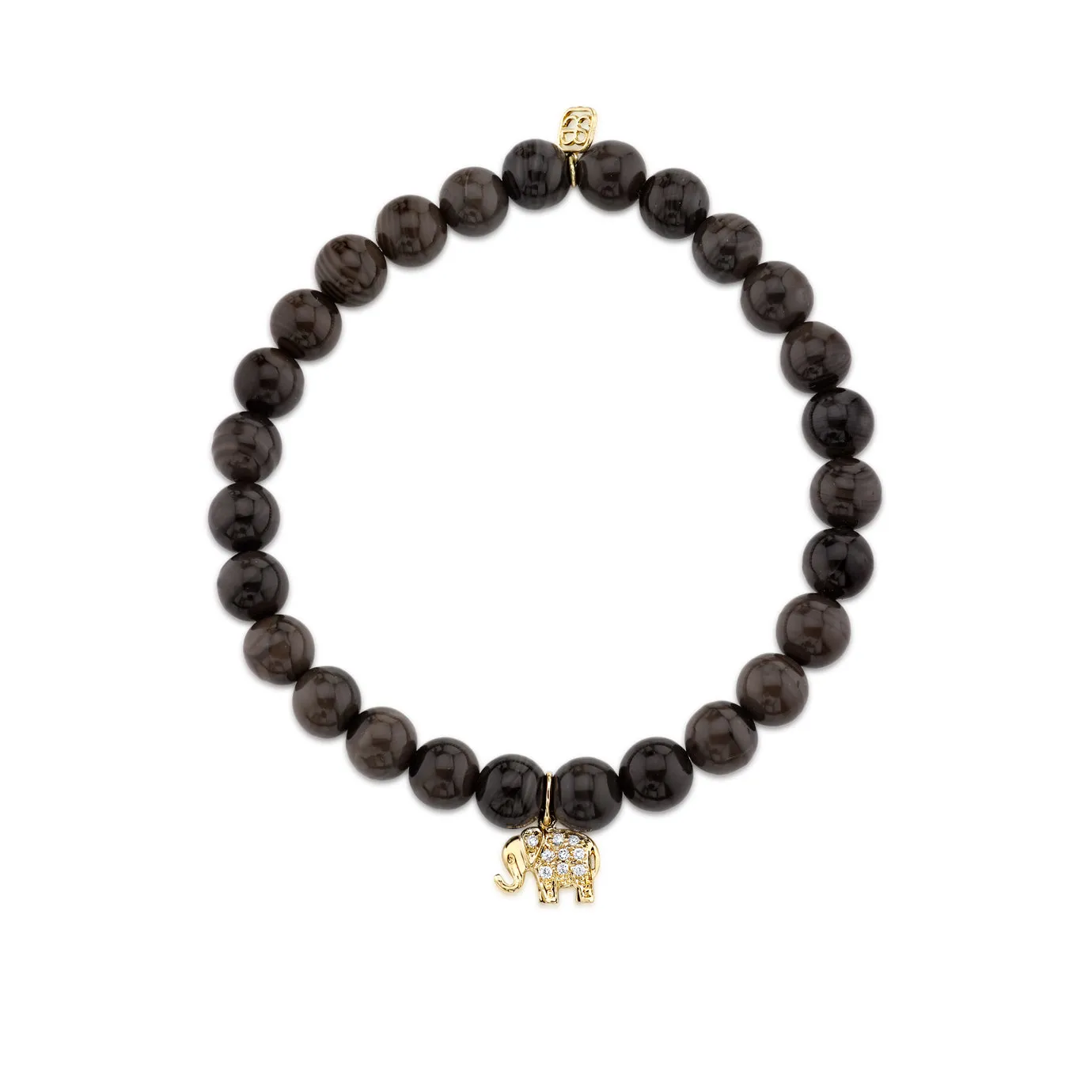 Gold & Diamond Mini Elephant on Brown Jasper sold by Sydney Evan product image thumbnail 3