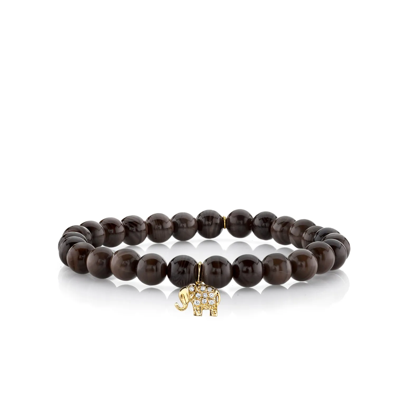 Gold & Diamond Mini Elephant on Brown Jasper sold by Sydney Evan