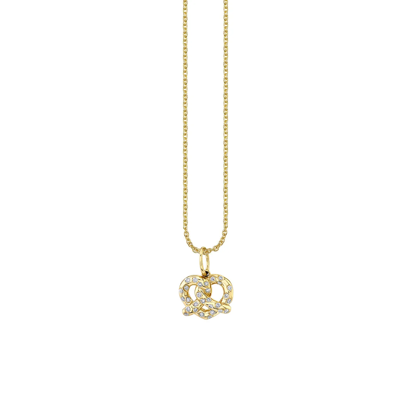 Gold & Diamond Pretzel Charm sold by Sydney Evan