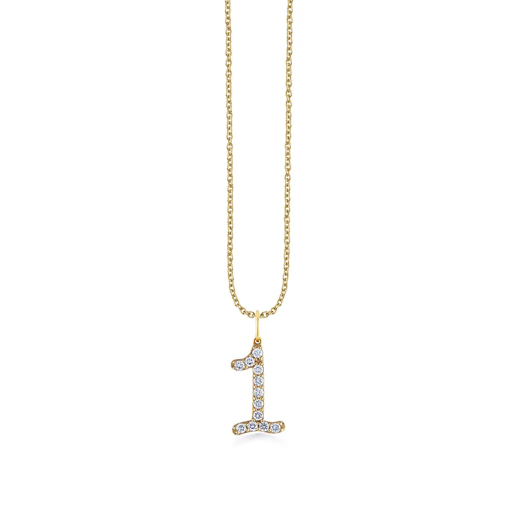 Gold & Diamond Large Number Charm sold by Sydney Evan