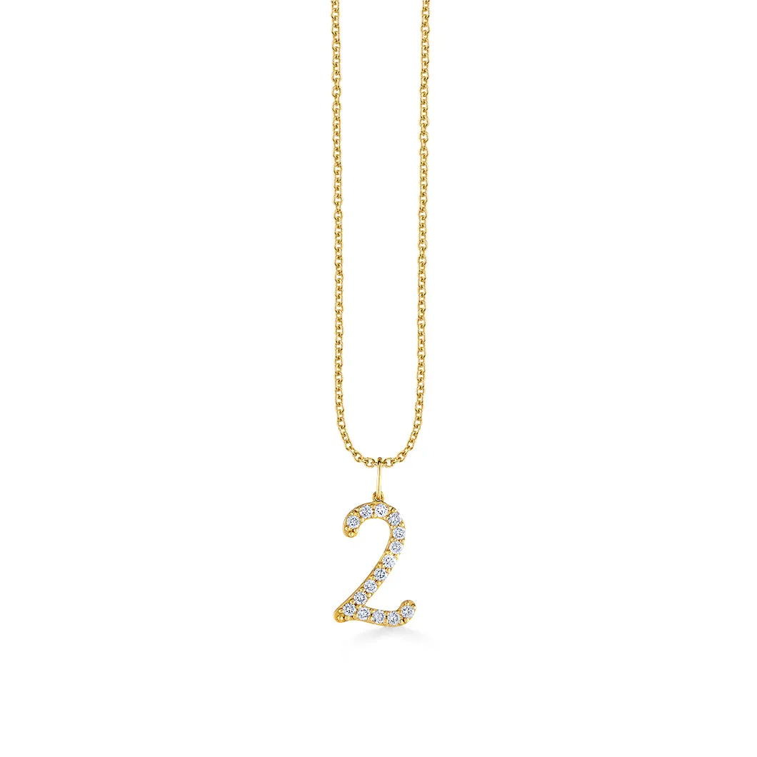 Gold & Diamond Large Number Charm sold by Sydney Evan product image thumbnail 3