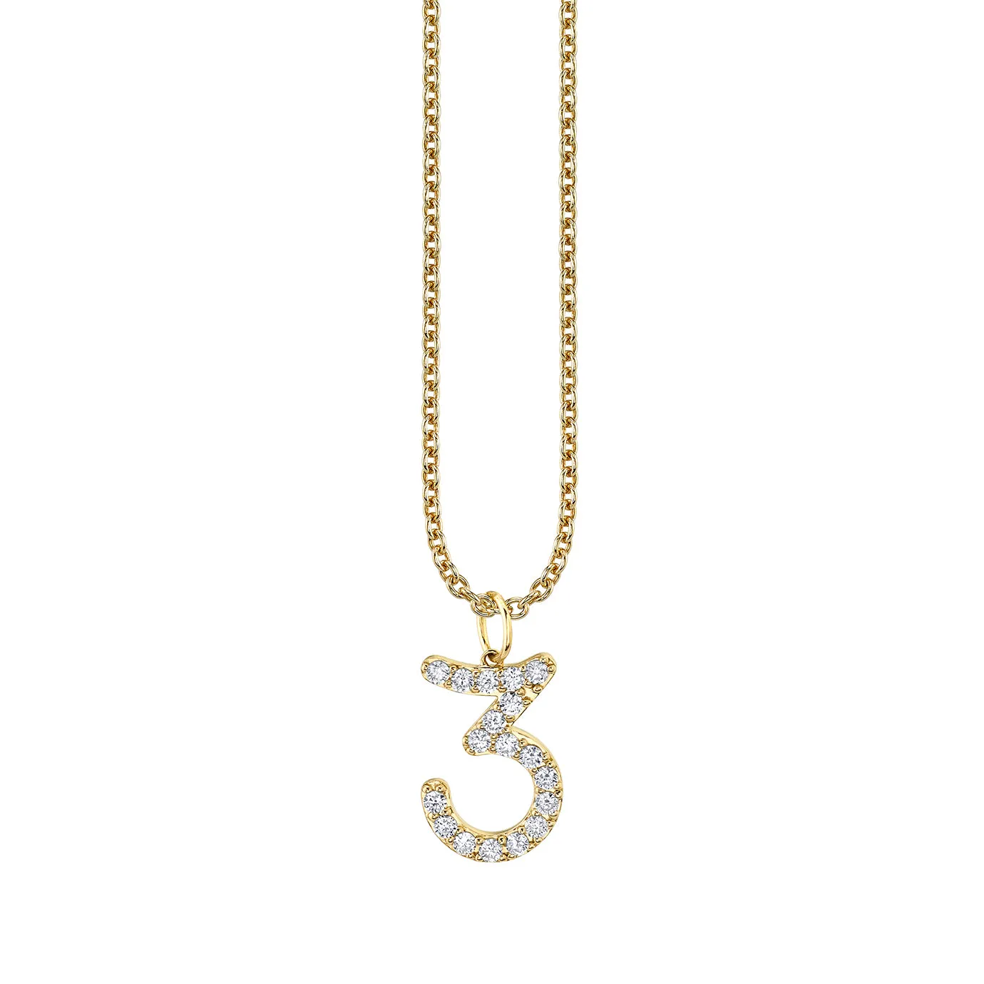 Gold & Diamond Large Number Charm sold by Sydney Evan product image thumbnail 4