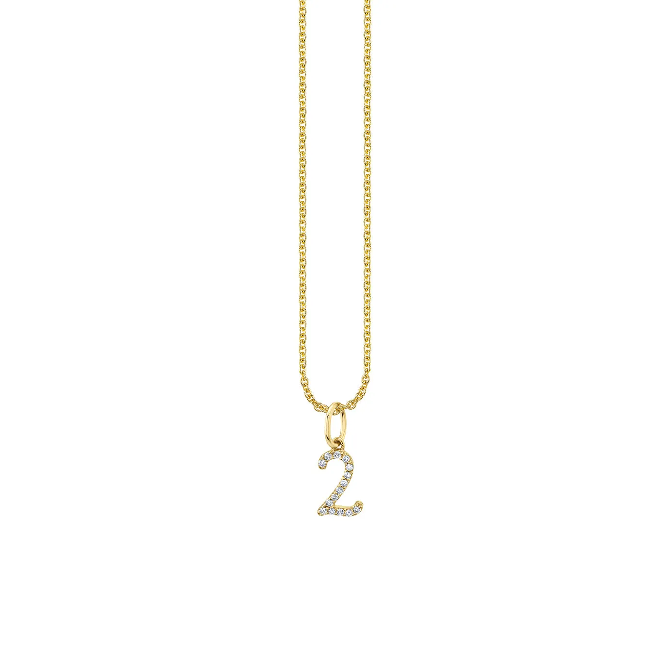 Gold & Diamond Small Number Charm sold by Sydney Evan product image thumbnail 3