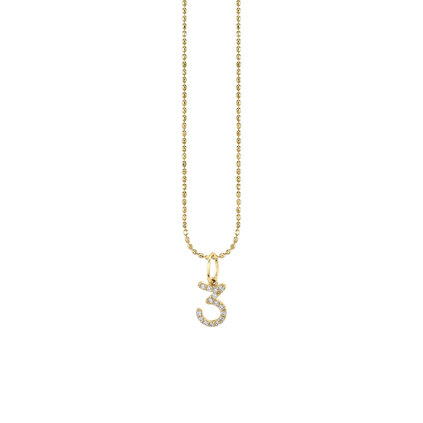 Gold & Diamond Small Number Charm sold by Sydney Evan product image thumbnail 4