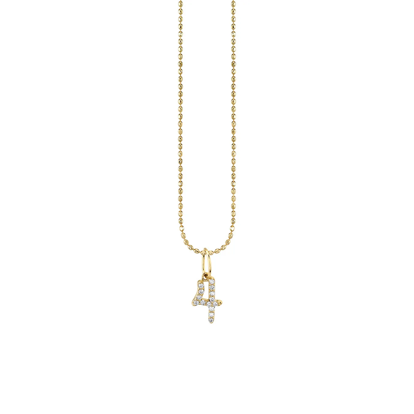 Gold & Diamond Small Number Charm sold by Sydney Evan product image thumbnail 5