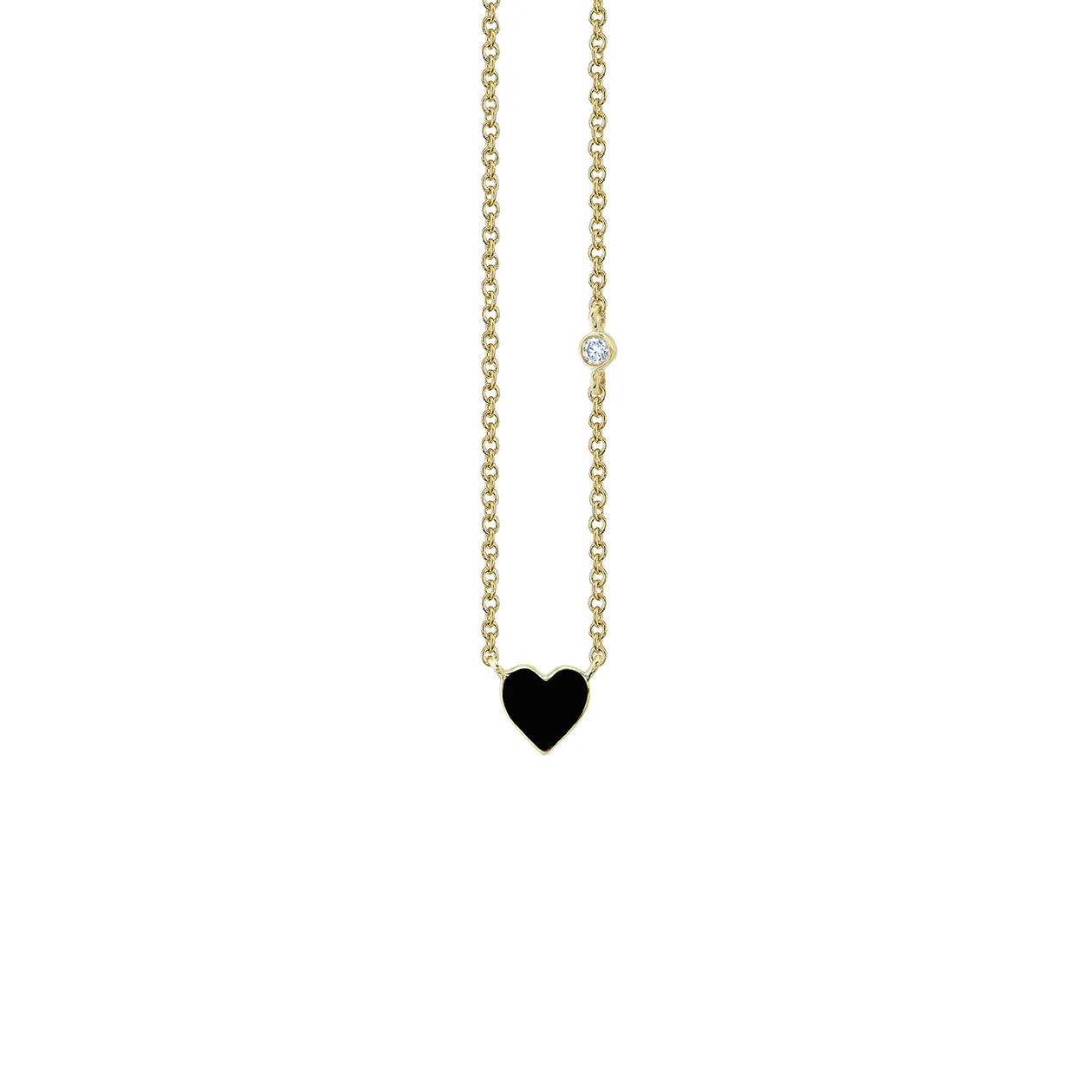 Gold & Enamel Mini Heart Necklace sold by Sydney Evan product image thumbnail 4