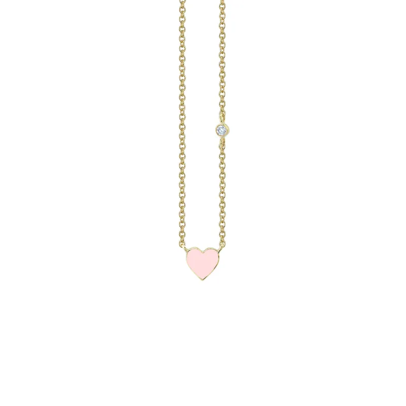 Gold & Enamel Mini Heart Necklace made by Sydney Evan