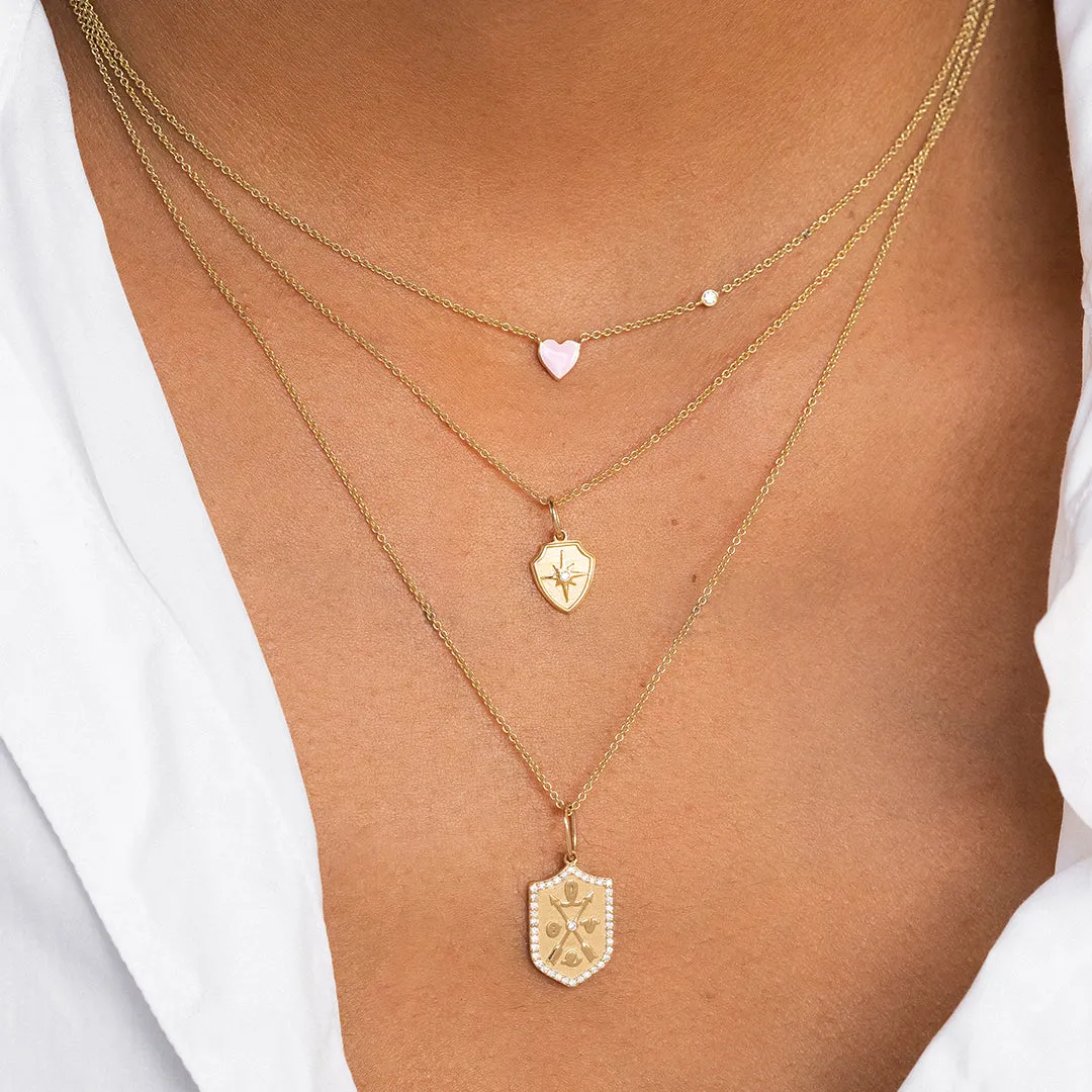 Gold & Enamel Mini Heart Necklace sold by Sydney Evan product image thumbnail 2