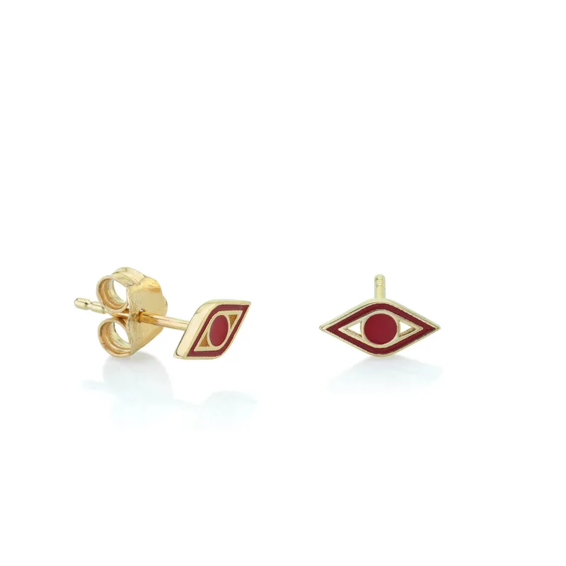 Gold & Enamel Mini Eye Stud made by Sydney Evan