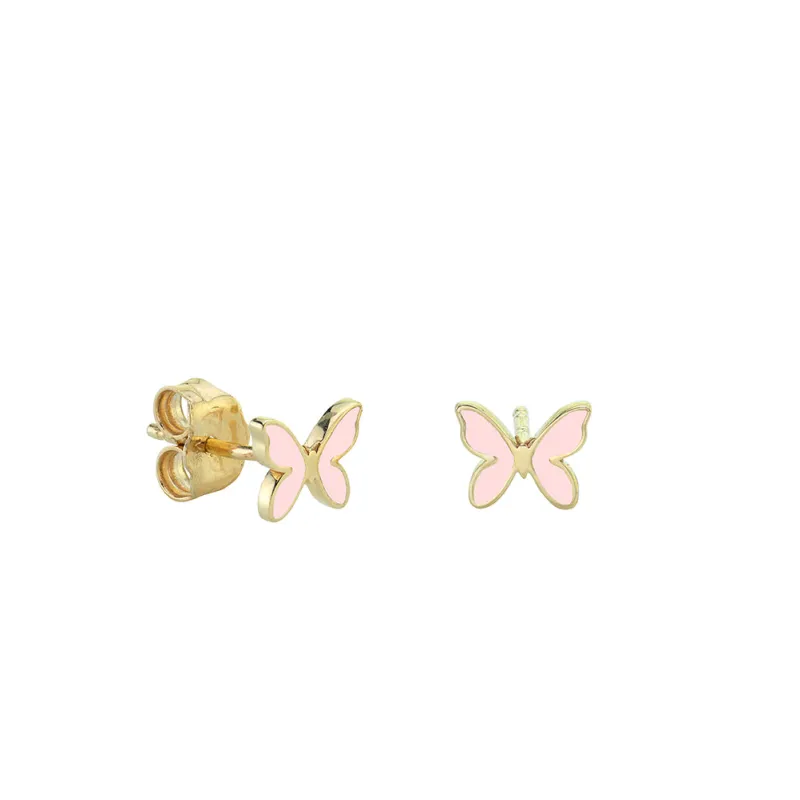 Gold & Enamel Mini Butterfly Stud made by Sydney Evan