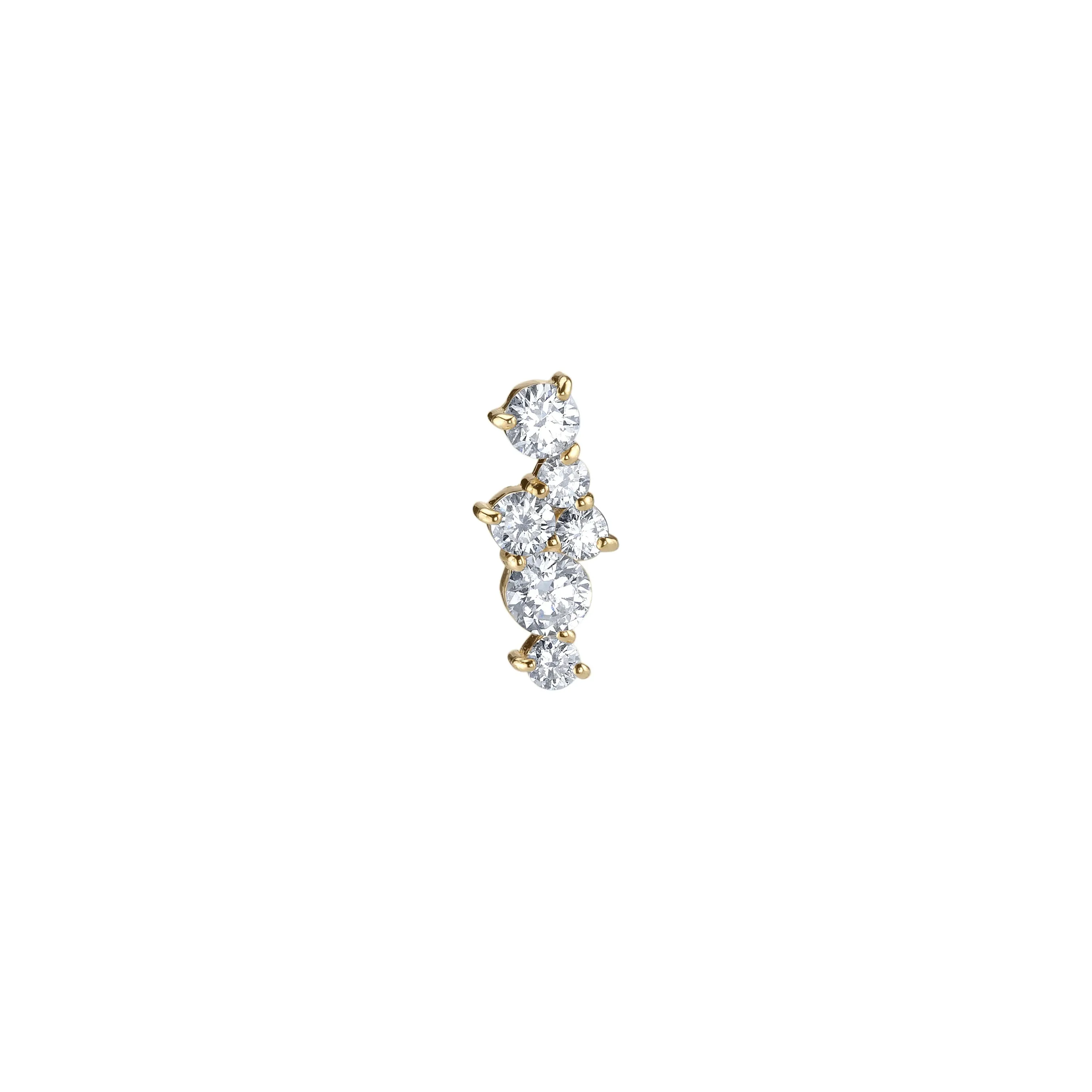 Gold & Diamond Cocktail Bar Stud sold by Sydney Evan product image thumbnail 3