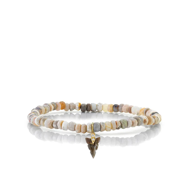 Men's Collection Gold & Diamond Arrowhead on Australian Opal made by Sydney Evan