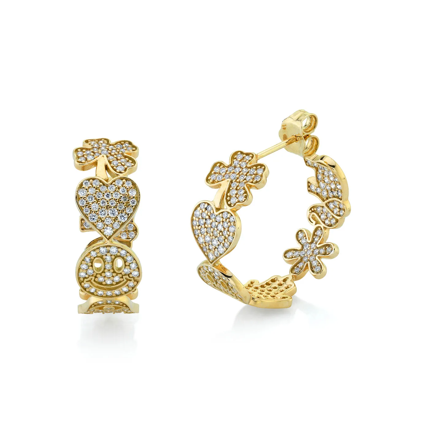 Gold & Diamond Medium Icon Hoops sold by Sydney Evan