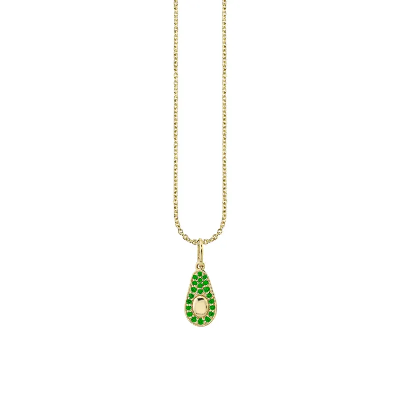 Gold & Emerald Avocado Charm made by Sydney Evan