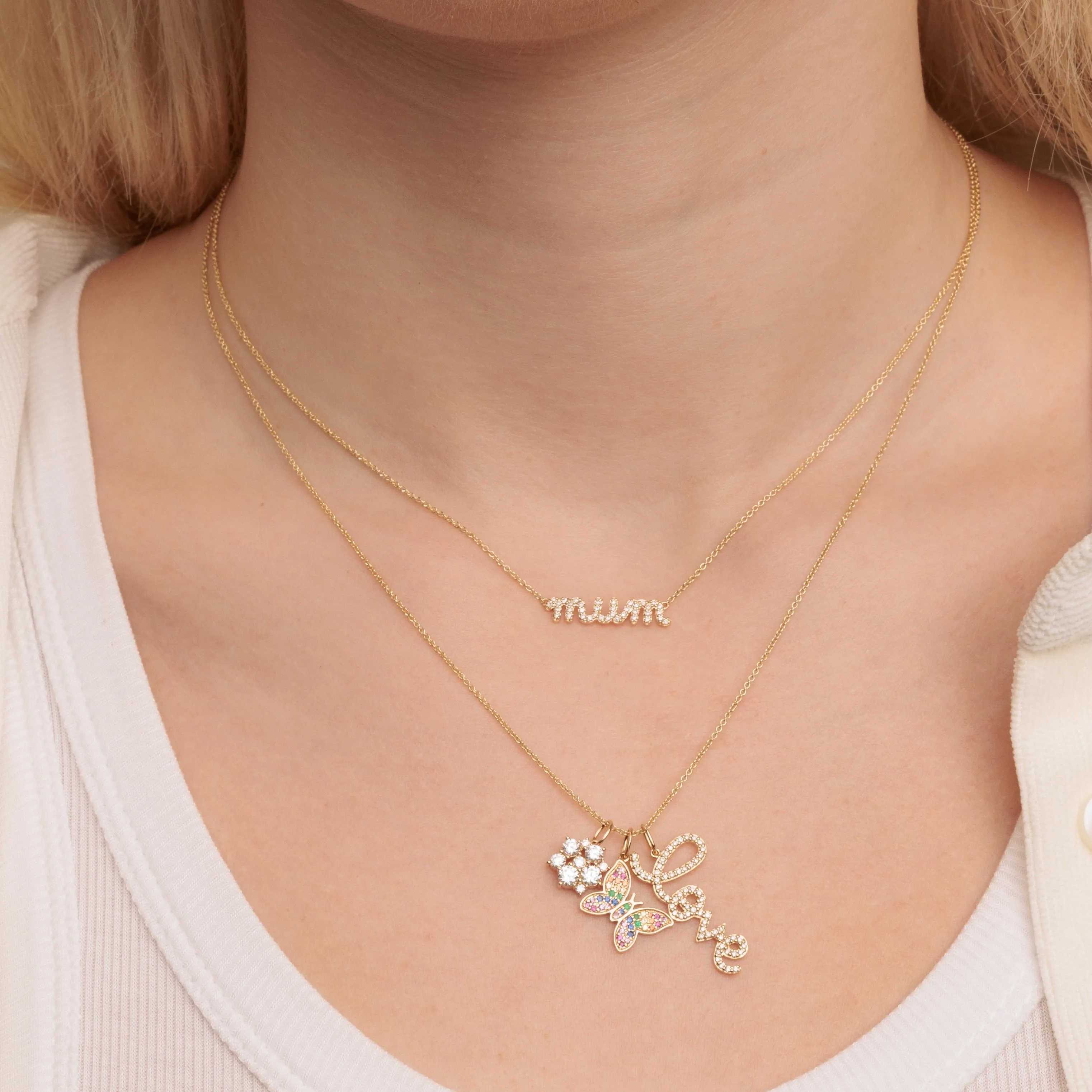 Gold & Rainbow Butterfly Charm sold by Sydney Evan product image thumbnail 2