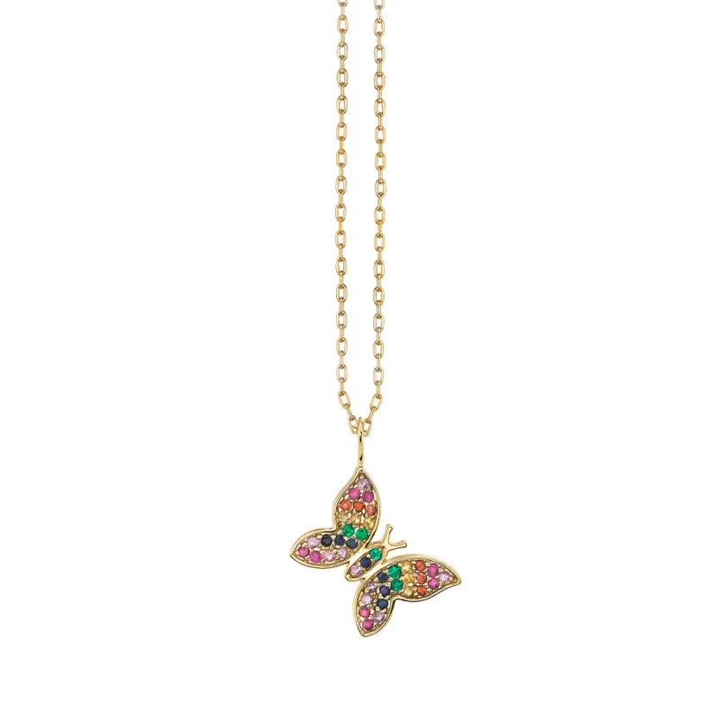 Gold & Rainbow Butterfly Charm made by Sydney Evan
