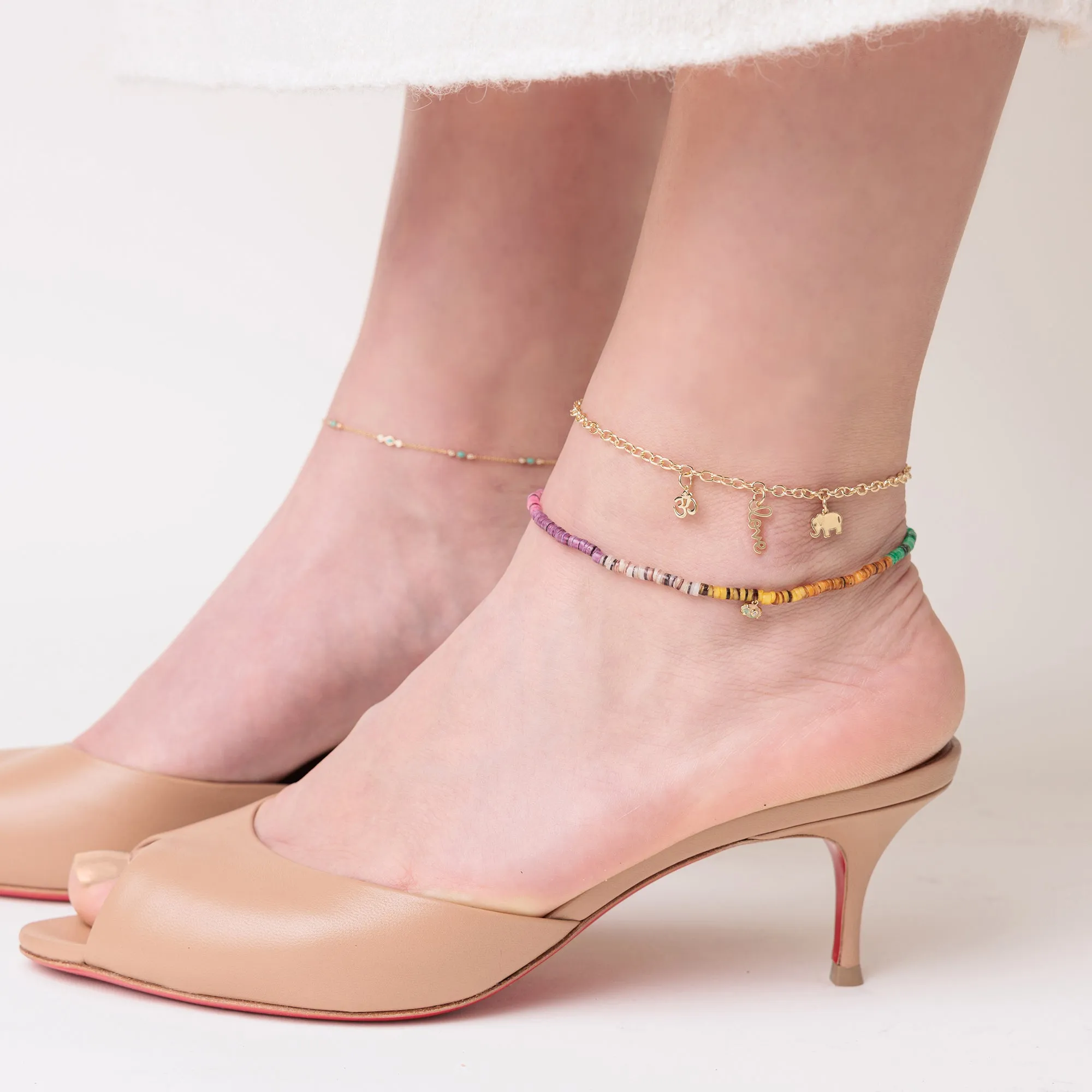 Pure Gold Multi-Charm Anklet sold by Sydney Evan product image thumbnail 2