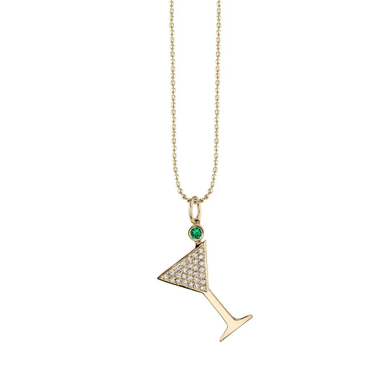 Gold & Diamond Large Martini Charm made by Sydney Evan
