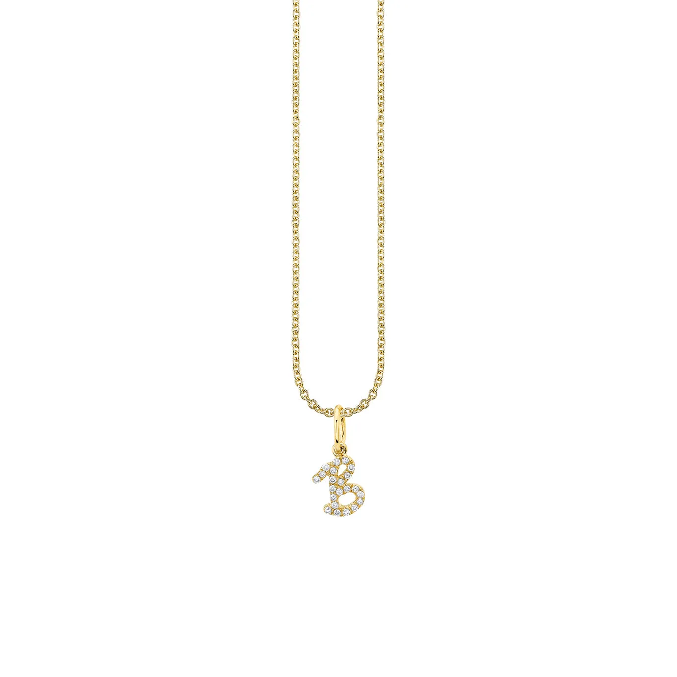 Gold & Diamond Small Initial Charm sold by Sydney Evan product image thumbnail 3