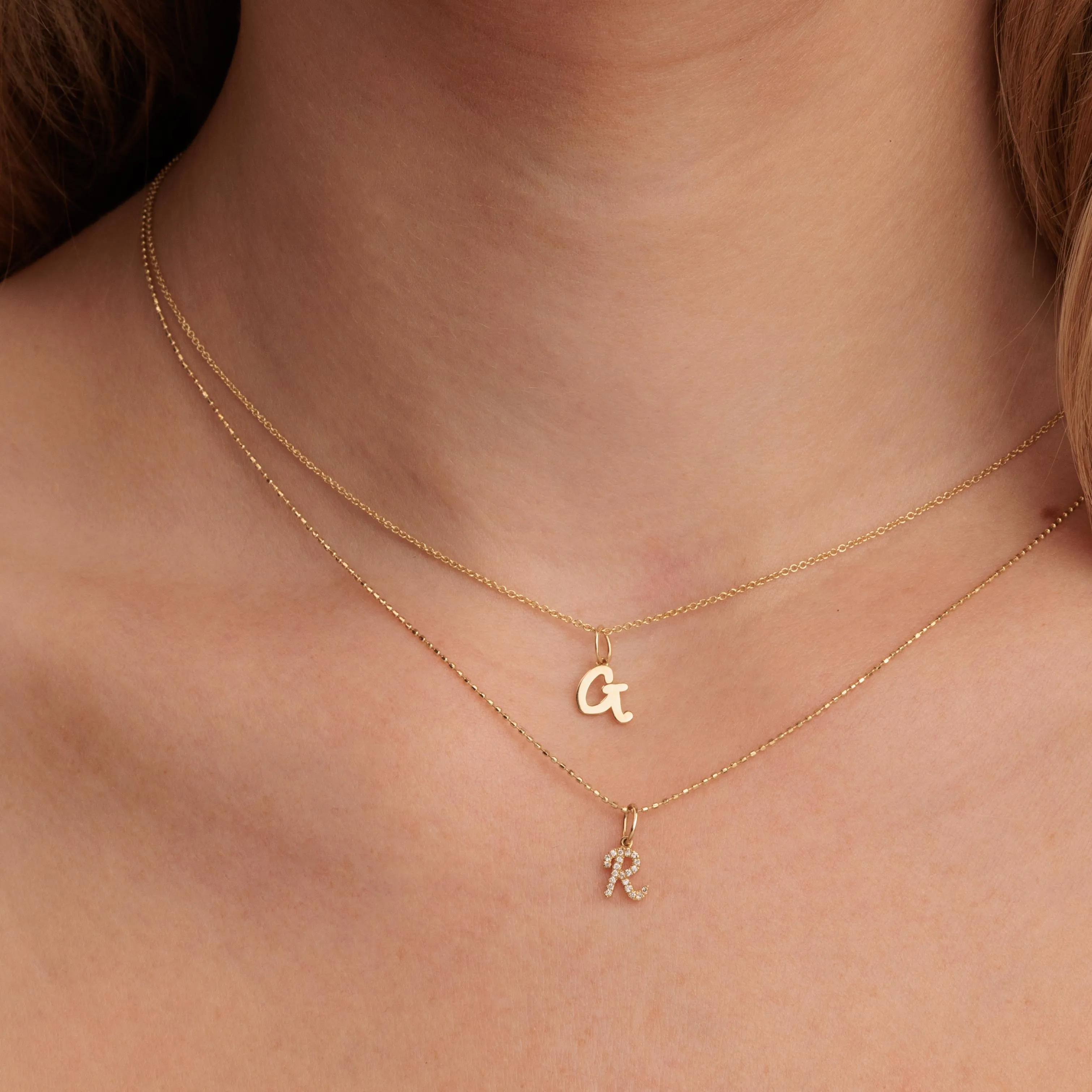 Gold & Diamond Small Initial Charm sold by Sydney Evan product image thumbnail 2