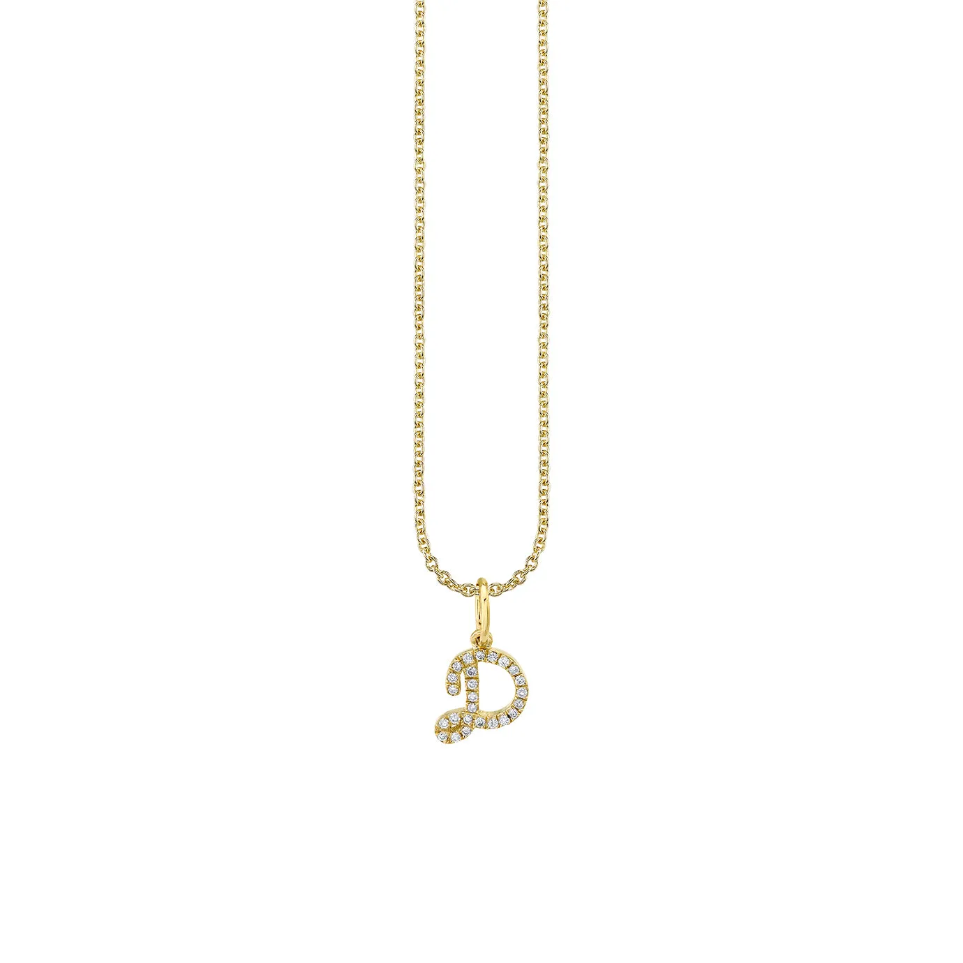 Gold & Diamond Small Initial Charm sold by Sydney Evan product image thumbnail 5