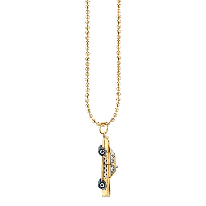 Men's Collection Gold & Diamond Taxi Cab Necklace made by Sydney Evan