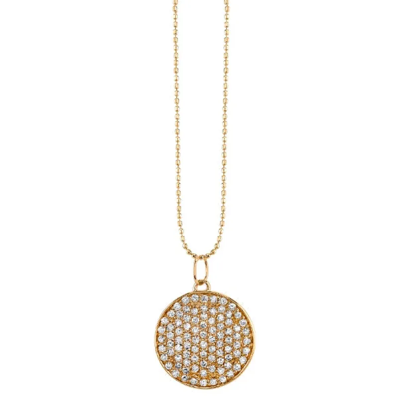 Men's Collection Gold & Diamond Medium Disc Charm made by Sydney Evan