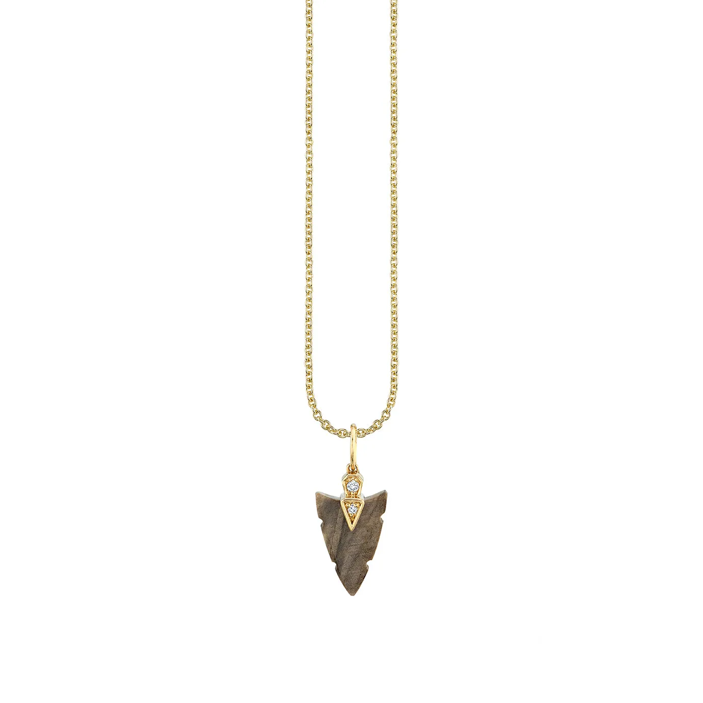 Men's Collection Gold & Diamond Small Carved Arrowhead Charm sold by Sydney Evan