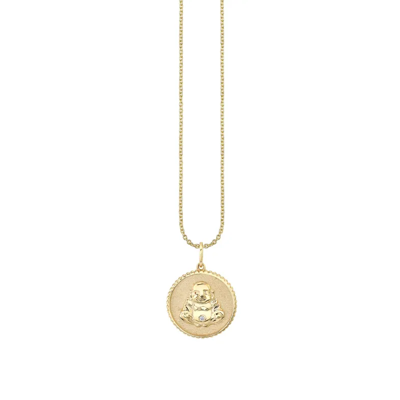 Men's Collection Small Gold Sitting Buddha Coin Charm made by Sydney Evan