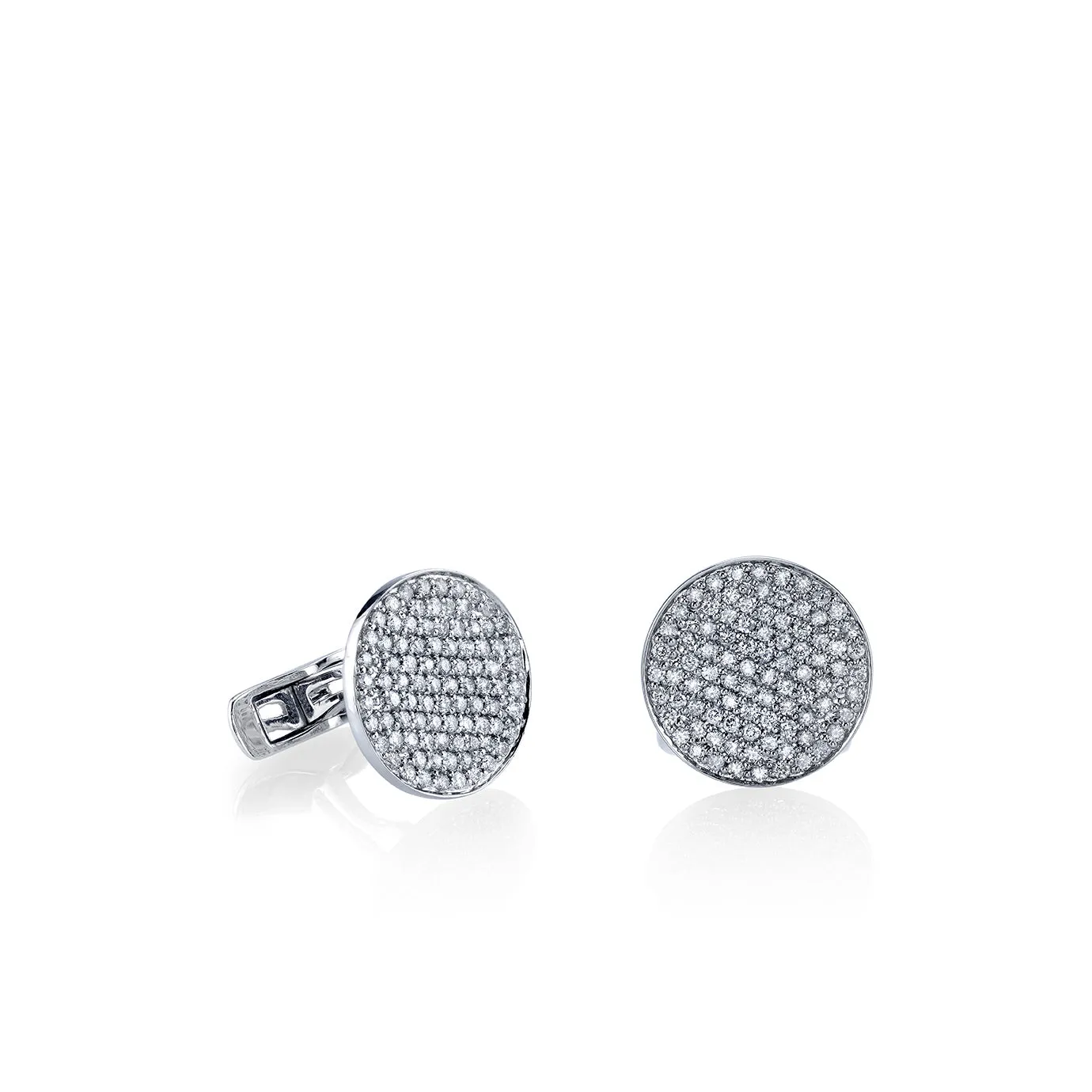 Men's Collection Gold & Diamond Disc Cufflinks sold by Sydney Evan product image thumbnail 2