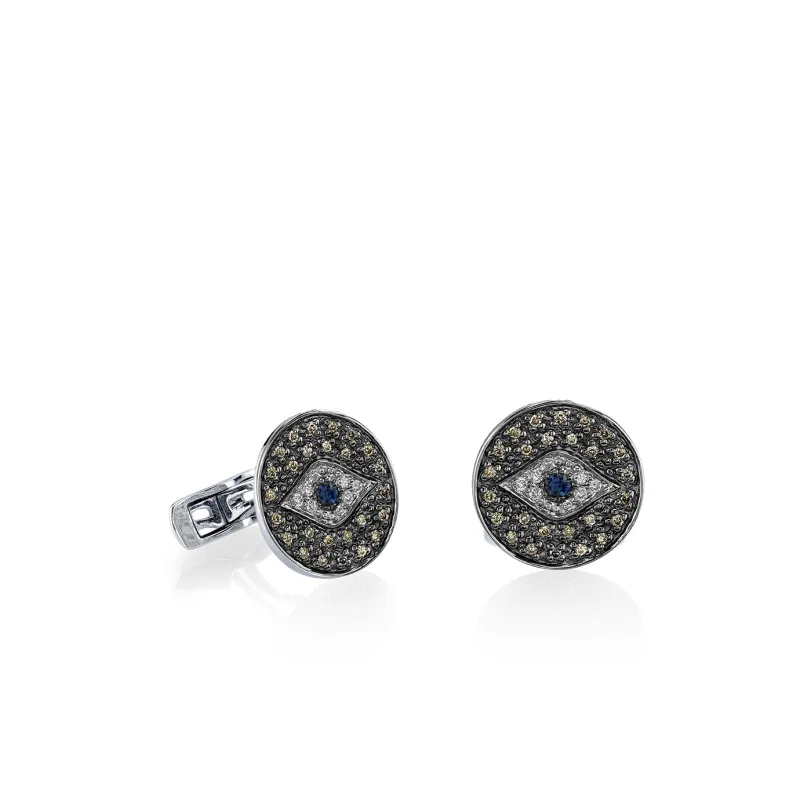 Men's Collection Gold & Diamond Eye Cufflinks made by Sydney Evan
