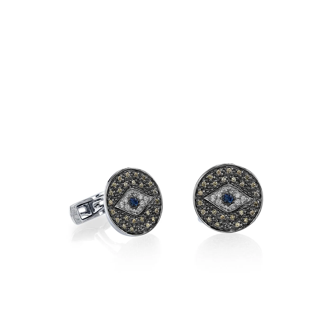 Men's Collection Gold & Diamond Eye Cufflinks sold by Sydney Evan