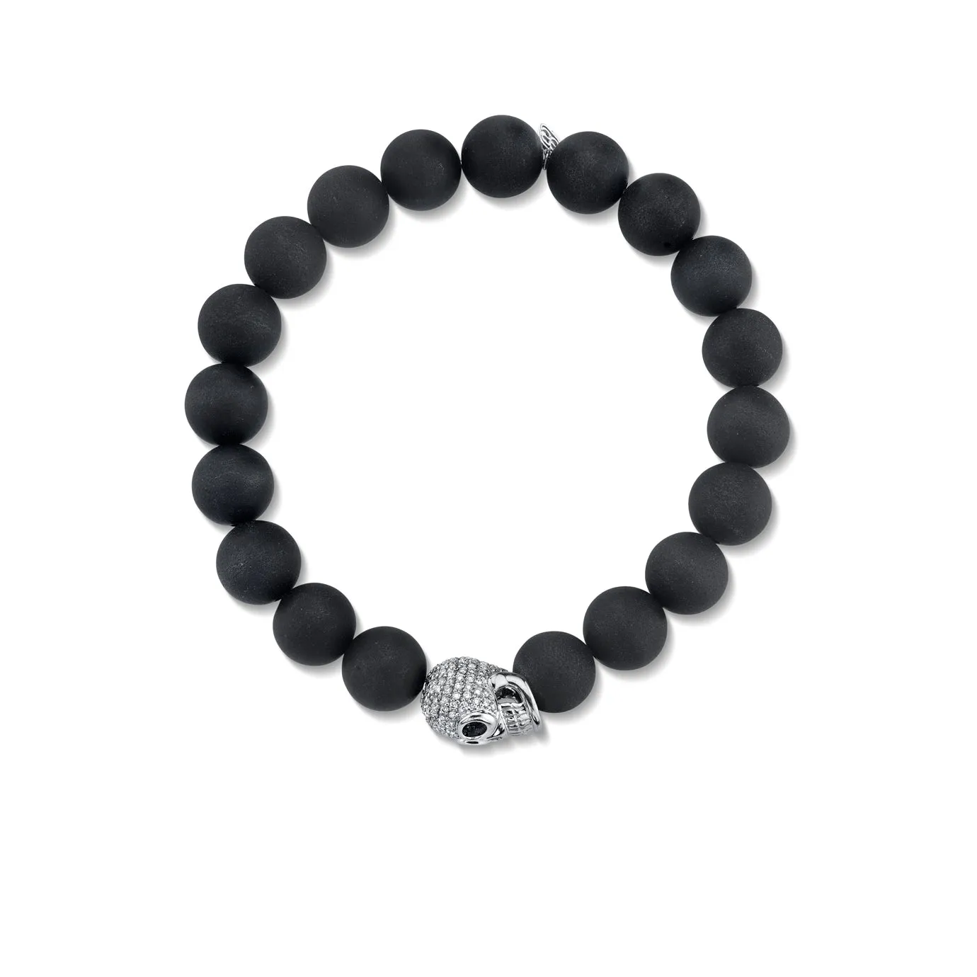 Men's Collection White Gold & Pave Diamond Skull on Onyx sold by Sydney Evan product image thumbnail 2