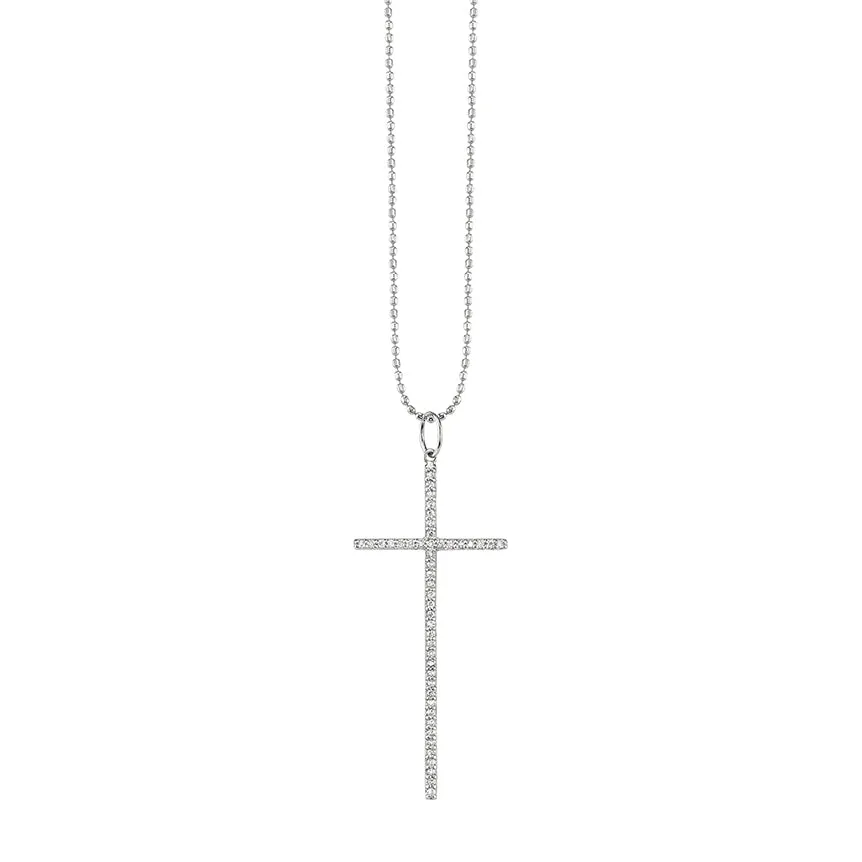 Gold & Diamond Large Cross Charm sold by Sydney Evan product image thumbnail 3