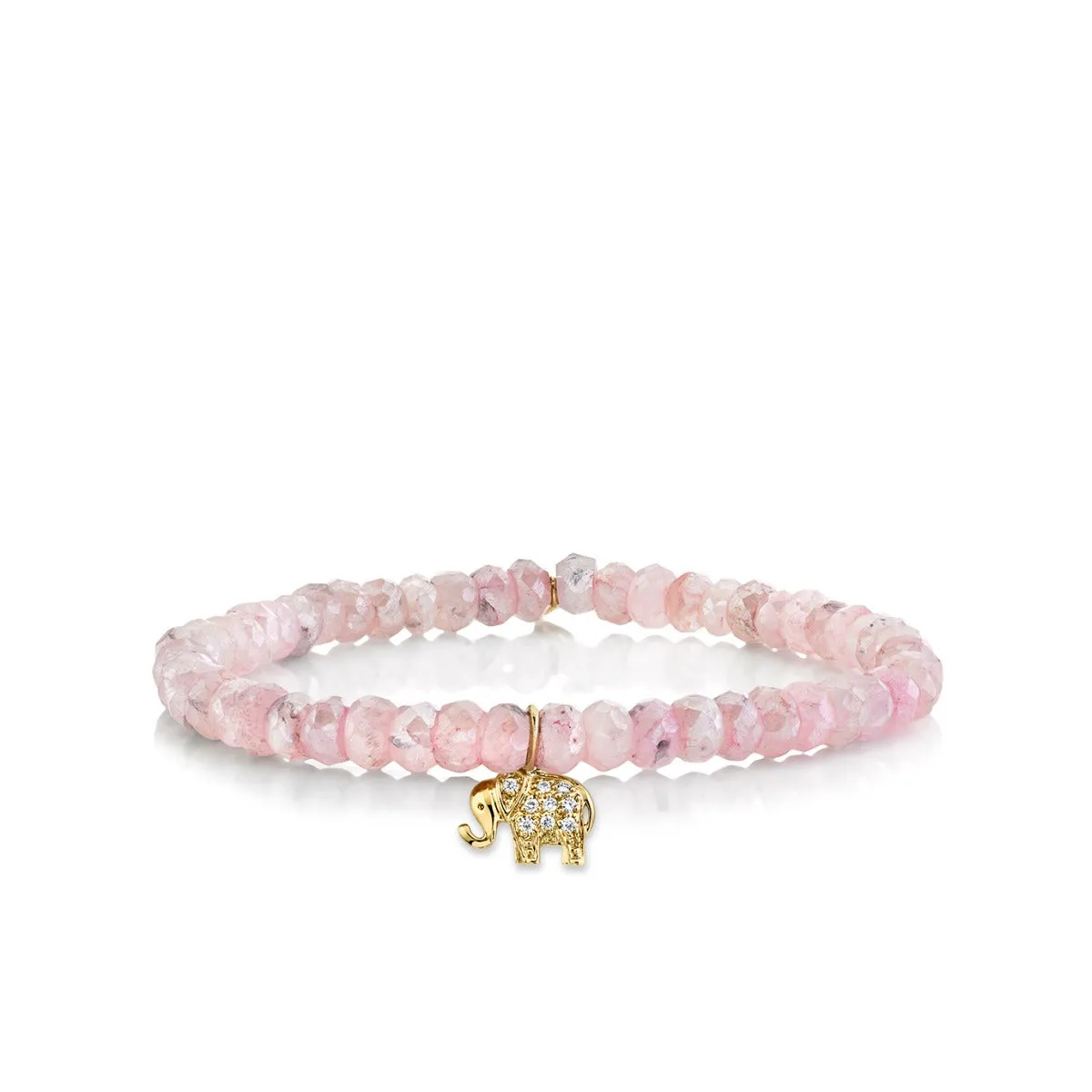Gold & Diamond Mini Elephant on Mystic Pink Grapolite sold by Sydney Evan