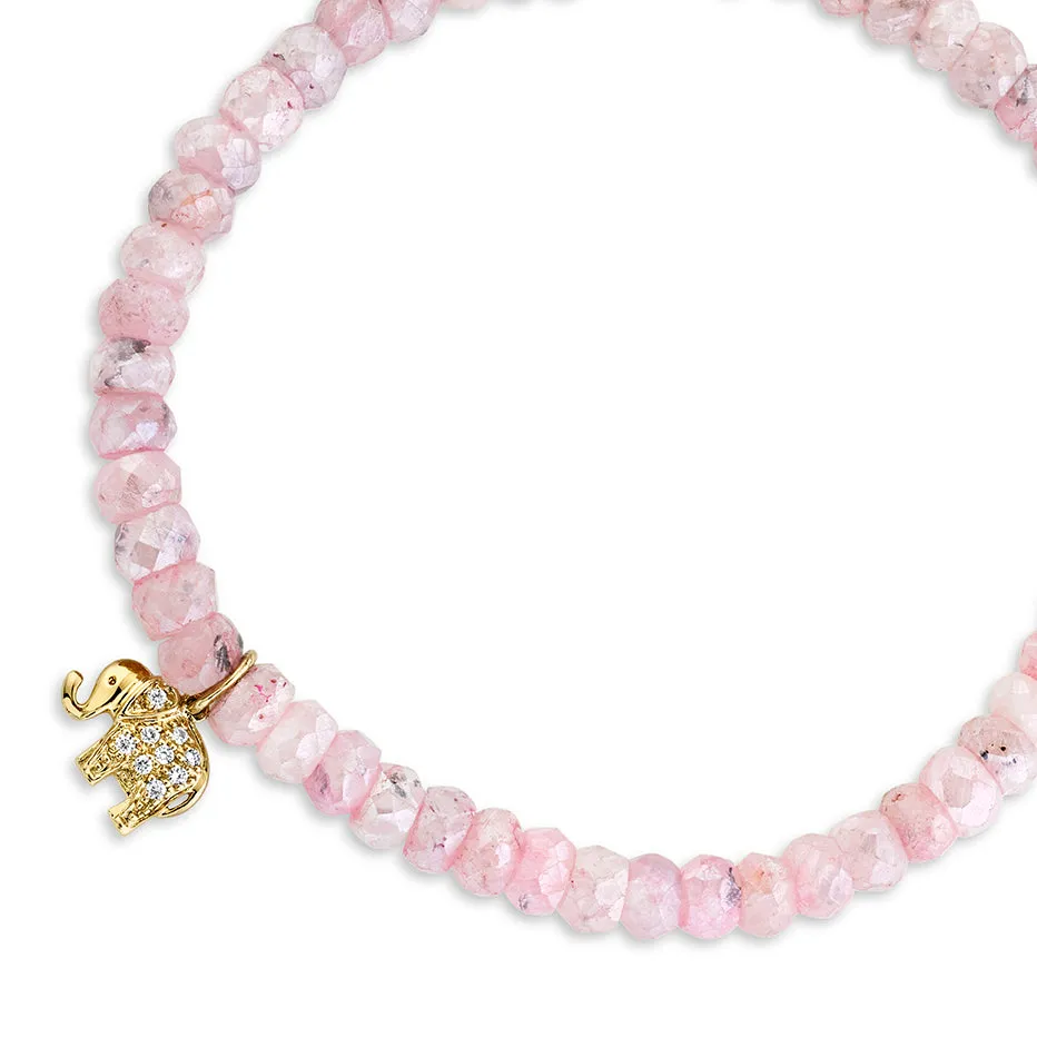 Gold & Diamond Mini Elephant on Mystic Pink Grapolite sold by Sydney Evan product image thumbnail 3