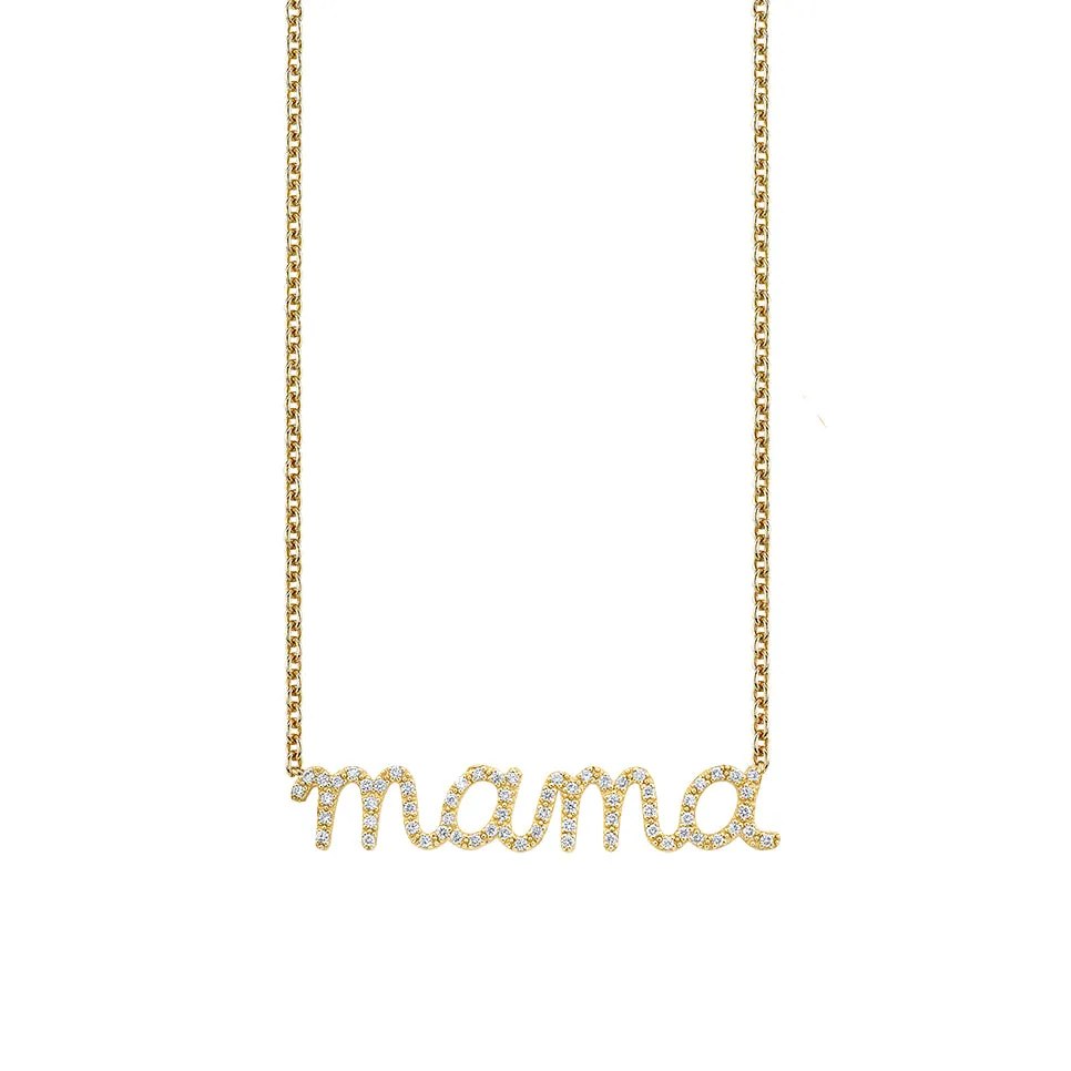 Gold & Diamond Large Mama Necklace sold by Sydney Evan