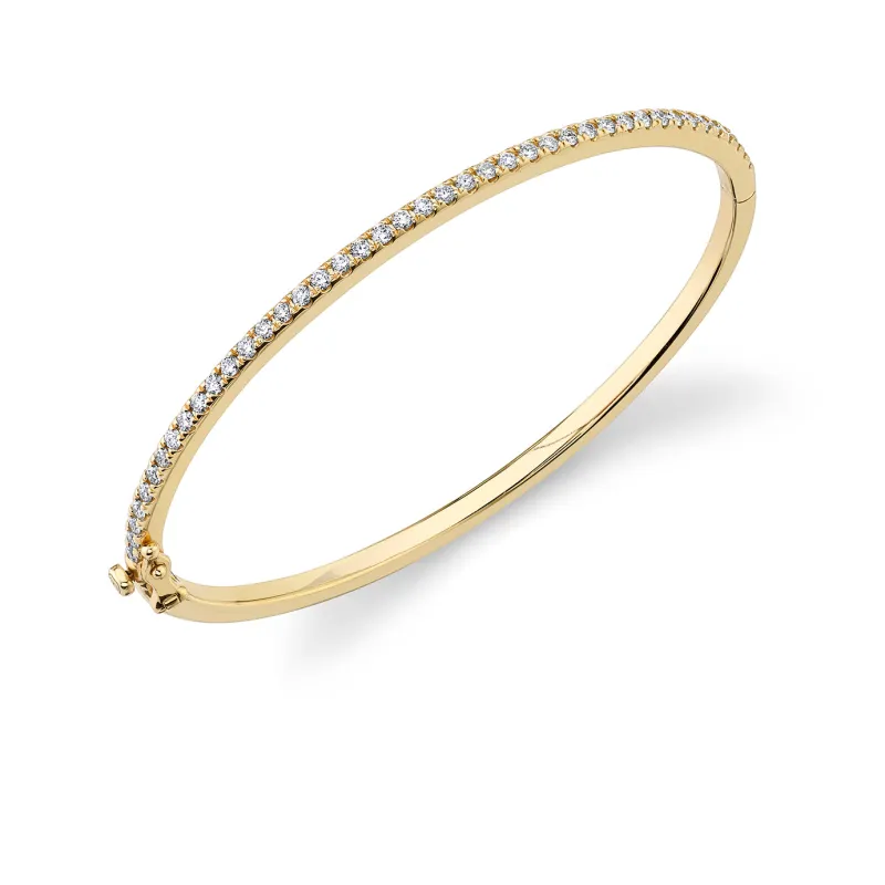 Gold & Diamond Single Row Bangle made by Sydney Evan